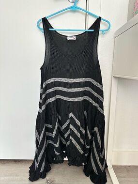 Girls' Black Polka Dot Stripe Swing Dress
